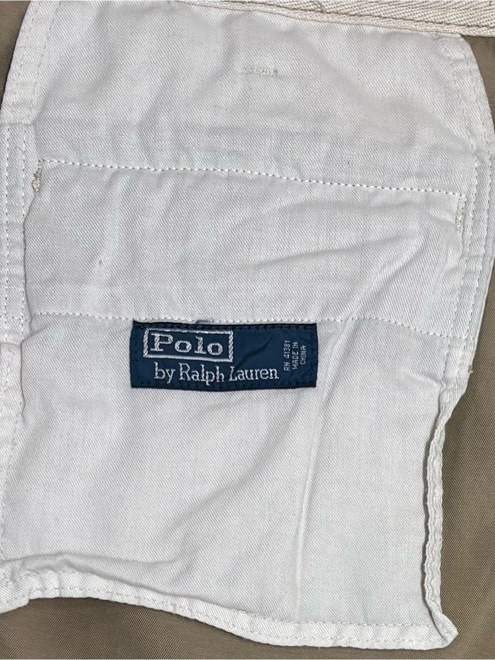 Polo Ralph Lauren•Chino Style•Shorts•Khaki•Flat Front•5 Pocket•Sz 34•Drawstring - Picture 5 of 16